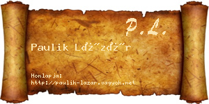 Paulik Lázár névjegykártya